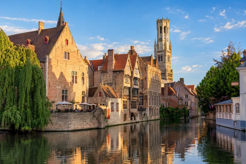 Bruges canals and historic architecture